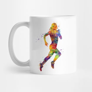 Girl Running Watercolor Mug